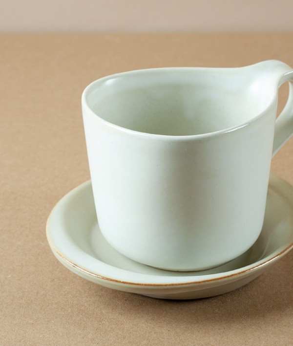 Japanese Porcelain Cup and Saucer, White