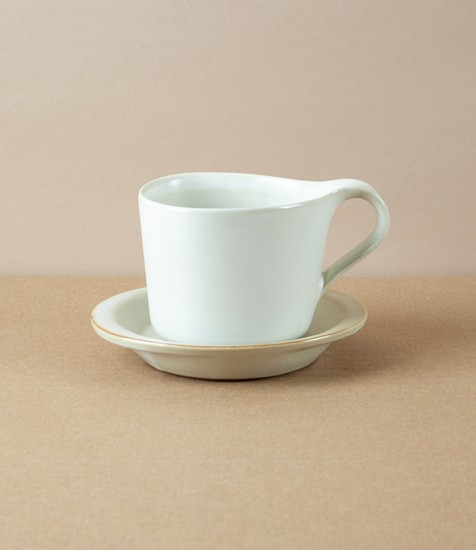 Japanese Porcelain Cup and Saucer, White
