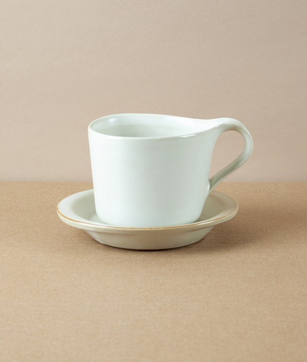 Japanese Porcelain Cup and Saucer, White
