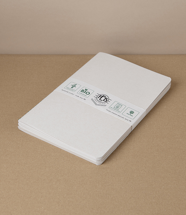 Three Sugarcane Eco-Notebooks, A5, Plain
