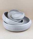 Portuguese terracotta round baker, mini, white