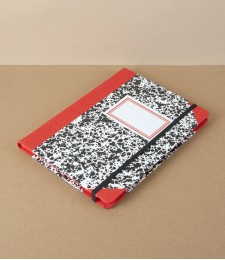 Portuguese Half-Bound Notebook, A5, Ruled, Red