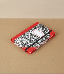 Portuguese Half-Bound Notebook, A6, Ruled, Red