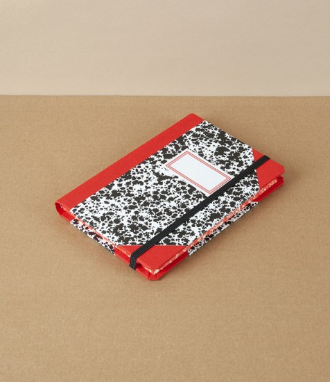 Portuguese Half-Bound Notebook, A6, Ruled, Red