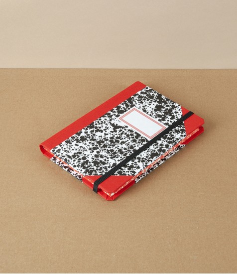 Portuguese Half-Bound Notebook, A6, Ruled, Red