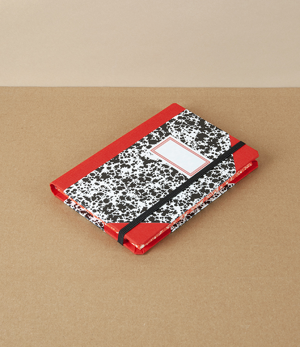 Portuguese Half-Bound Notebook, A6, Ruled, Red