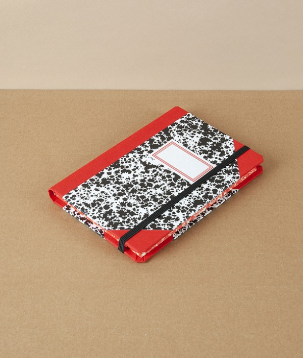 Portuguese Half-Bound Notebook, A6, Ruled, Red