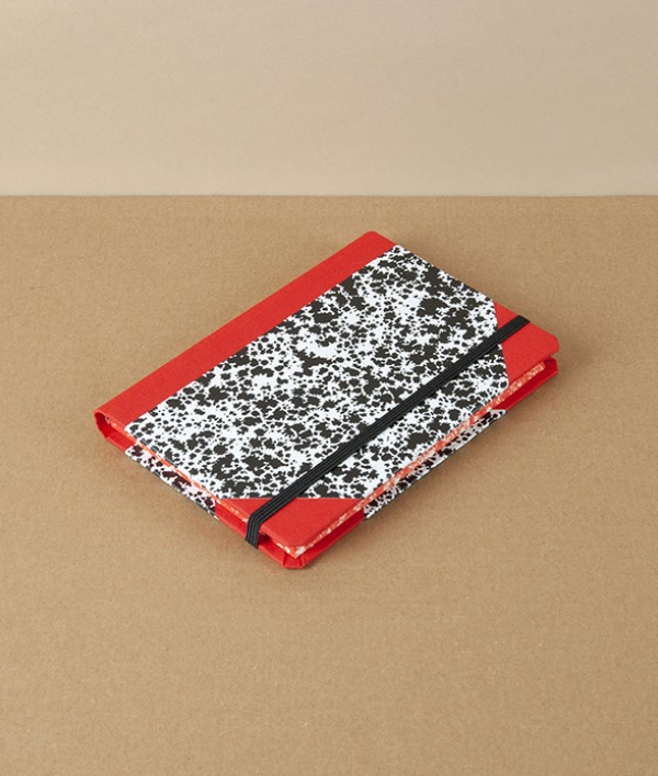 Portuguese Half-Bound Notebook, A6, Ruled, Red