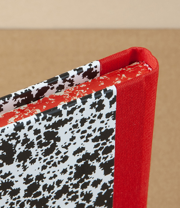 Portuguese Half-Bound Notebook, A6, Ruled, Red