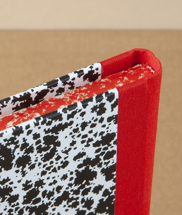 Portuguese Half-Bound Notebook, A6, Ruled, Red