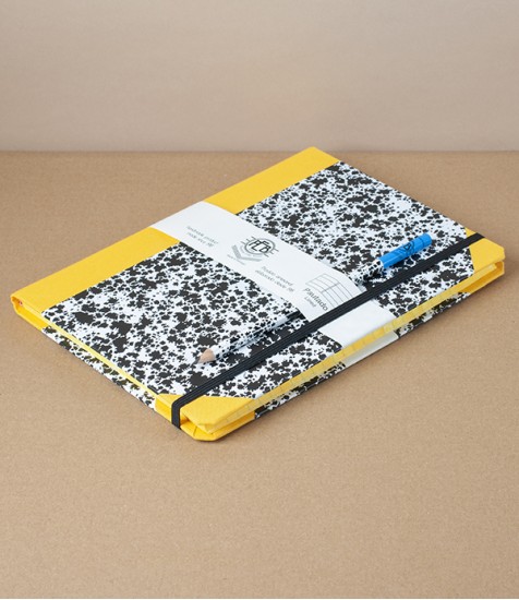 Portuguese Half-Bound Notebook, A5, Ruled, Yellow