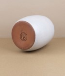 Portuguese terracotta bottle vase, white