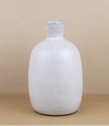 Portuguese terracotta bottle vase, white
