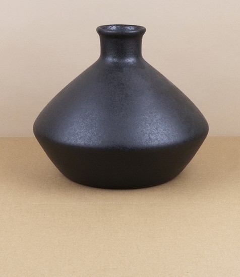 Portuguese terracotta low wide vase