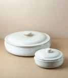 Portuguese Terracotta Low Casserole, White