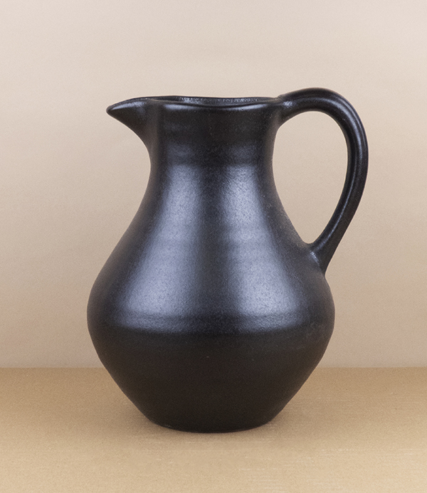 Portuguese terracotta table jug, black