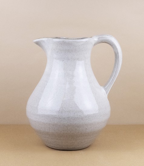 Portuguese terracotta table jug, white
