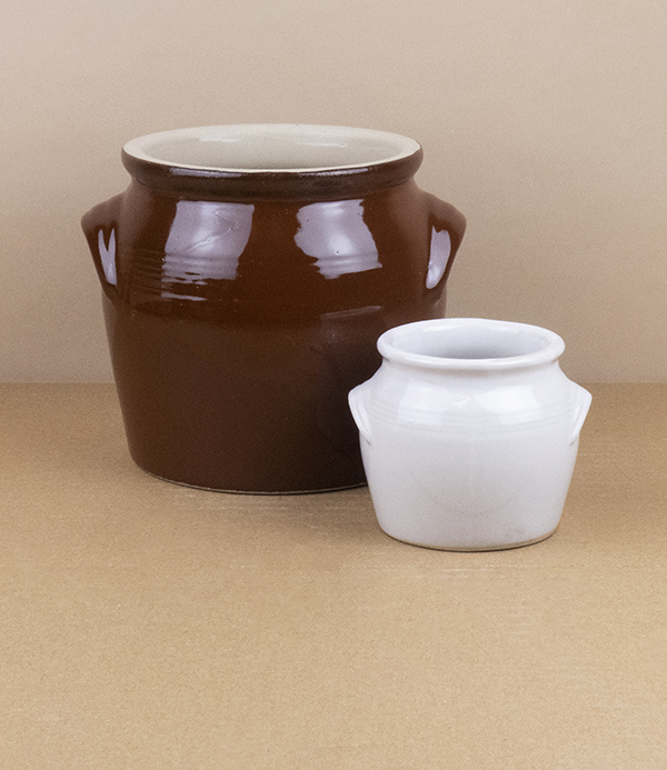 French Stoneware Pot beurre, brun, 1l