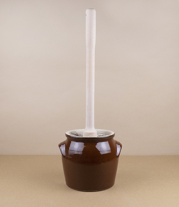 French Stoneware Pot beurre, brun, 1l