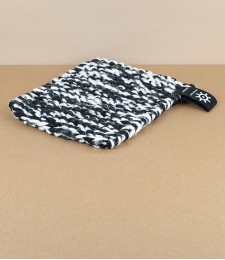 Hand knitted kettle holder, Black & White