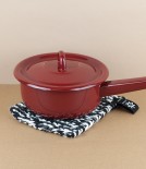 Hand knitted kettle holder, Black & White