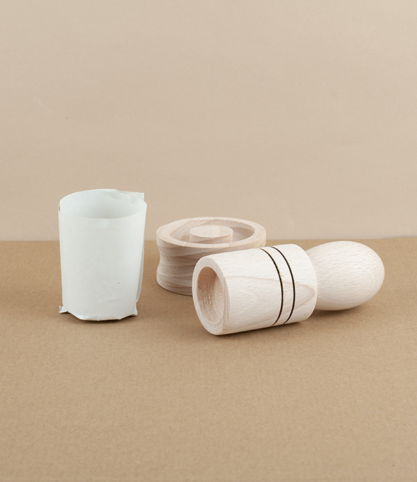 Paper pot press, beech wood