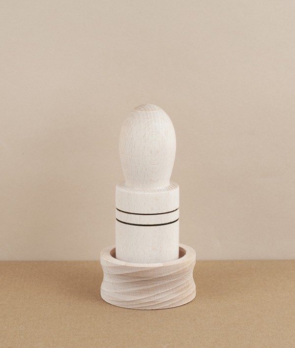 Paper pot press, beech wood