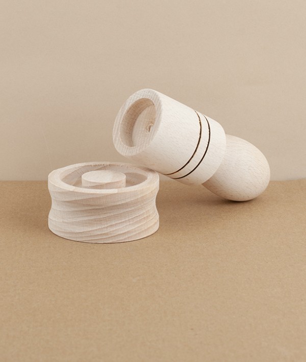 Paper pot press, beech wood