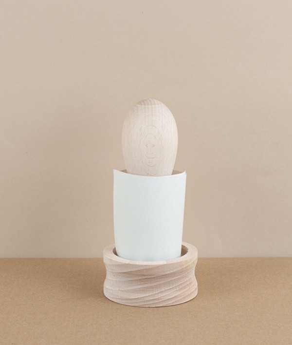 Paper pot press, beech wood