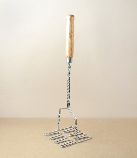 Simple Potato Masher, Beech & Steel