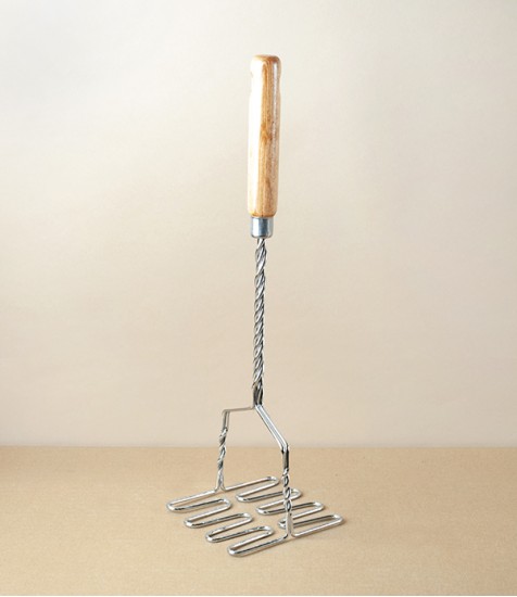 Simple Potato Masher, Beech & Steel