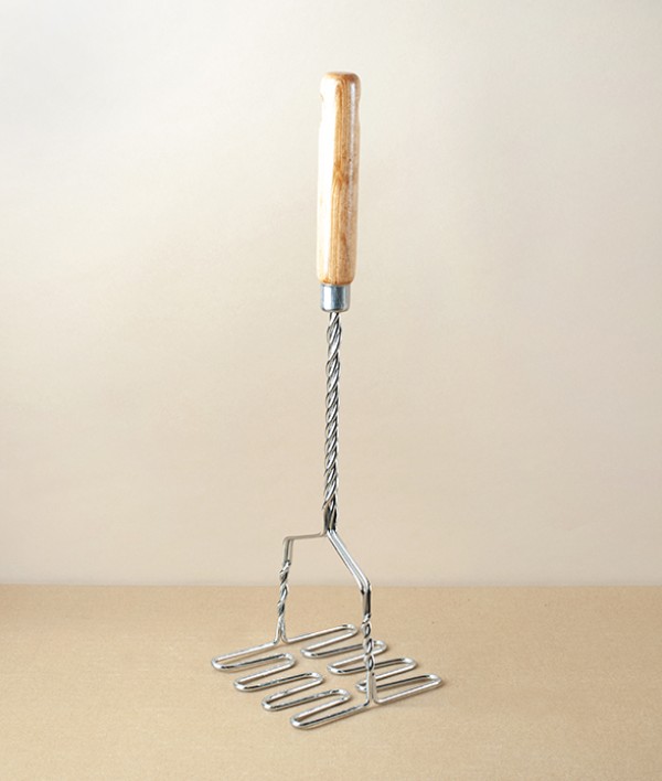 Simple Potato Masher, Beech & Steel