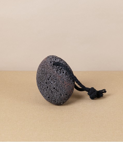 Volcanic Lava Pumice Stone with Cord, Black 