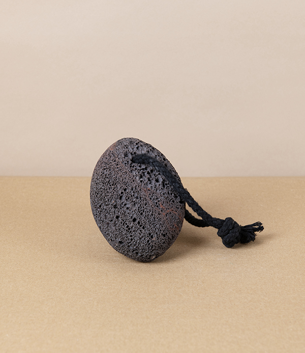 Volcanic Lava Pumice Stone with Cord, Black 