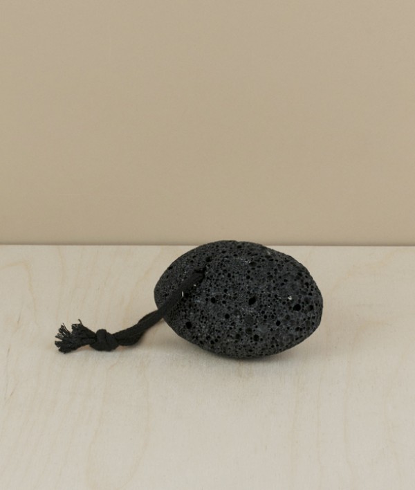 Volcanic Lava Pumice Stone with Cord, Black 