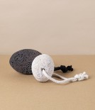 Volcanic Lava Pumice Stone with Cord, Black 