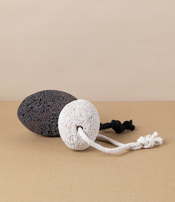 Volcanic Lava Pumice Stone with Cord, Black 