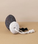 Volcanic Lava Pumice Stone with Cord, White