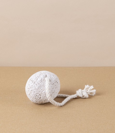 Volcanic Lava Pumice Stone with Cord, White