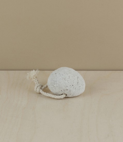 Volcanic Lava Pumice Stone with Cord, White