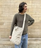 French Linen Quilted Tote, Natural