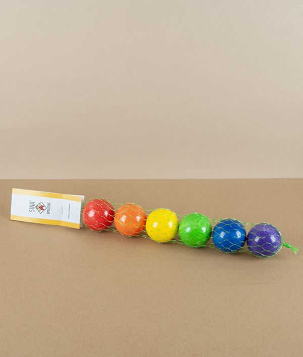 Wooden Rainbow Balls, Set of Six