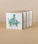 Linocut Greetings Cards, Set of 4, ‘Mistletoe’