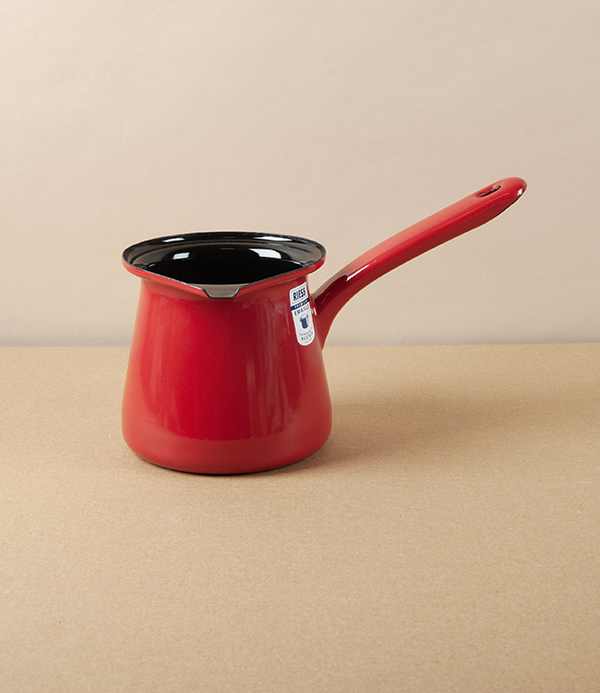 Austrian Enamel Coffee Boiler, Red & Black 