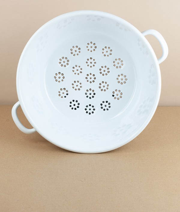 Austrian enamelled steel vegetable colander