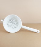 Austrian enamelled steel colander with handle