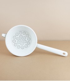 Austrian enamelled steel colander with handle