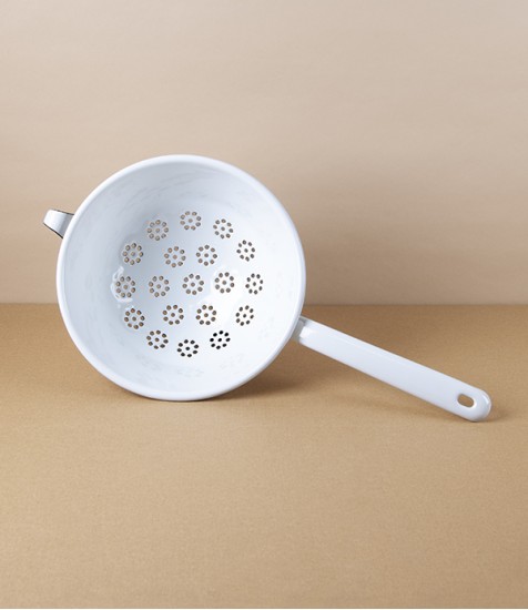 Austrian Enamelled Steel Colander with Handle, Large