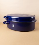 Austrian Enamel Oval Goose Roasting Pan with Handles, 38cm, 6.5L