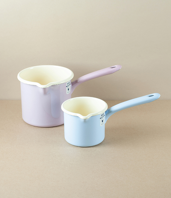 Austrian enamel milk pan 0.5l, blue